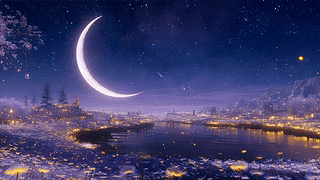 护眼星空树木河流