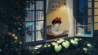 雨夜窗边的阅读时刻