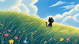 草地上的猫咪