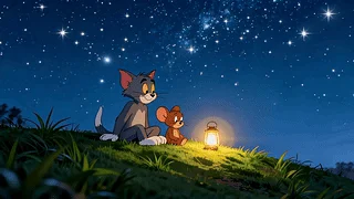 看夜空的Tom和杰瑞
