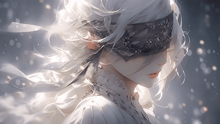 气质蒙眼少女