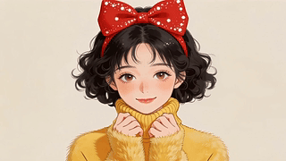 蝴蝶结美女