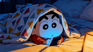 玩手机的小新 动态壁纸 | 作者：渔小小