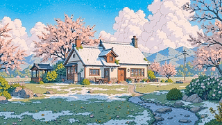 冬雪乡村小屋