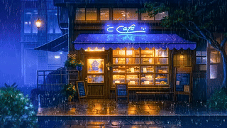雨夜街边小店