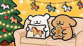 线条小狗新年主题派对