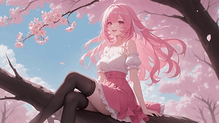 粉色美女
