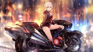 Fate系列 Saber 机车 / YouTube壁纸 赛博爆裂