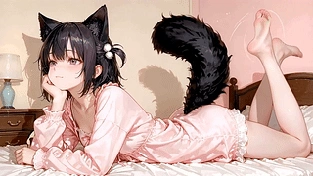 动漫少女床上休憩 [4k壁纸] 动态壁纸 | 作者：𝑬𝒗𝒆𝑾𝒊𝒏𝒅𝒚