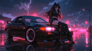 坐在车上的女孩 [4k壁纸]