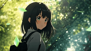 动漫少女散景 | 柔和阳光 4k