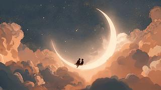 新月夜空 [4k壁纸]