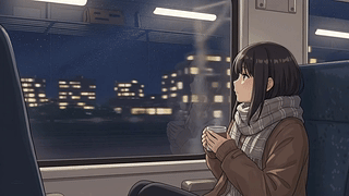 电车中的动漫少女