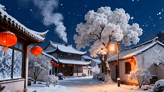 冬天春节家家户户
