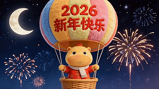 可爱新年烟花气球