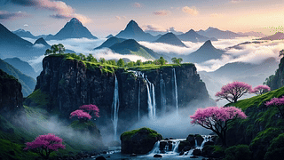 高山流水瀑布
