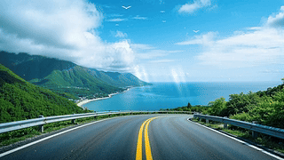 护眼自然海景公路