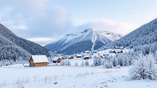 山村雪景