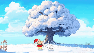雪地遛狗小新