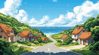 海景乡村小路