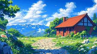 清新护眼乡村小屋