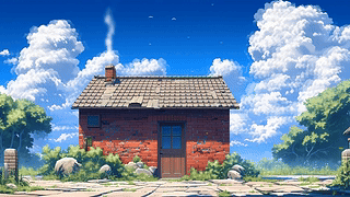 清新夏日小屋