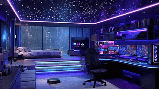 雨夜电竞房间
