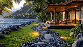 宁静湖边小屋