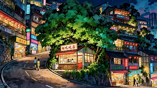 夜晚小店