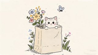 纸袋里的猫咪