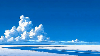 蓝天白云河流