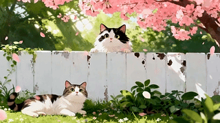 花树下的猫咪