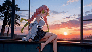 粉发美人