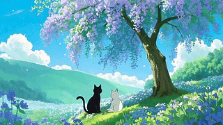 树下的猫咪