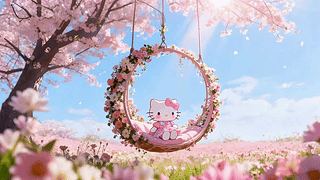 荡秋千的凯蒂猫
