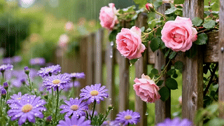 唯美的雨中花