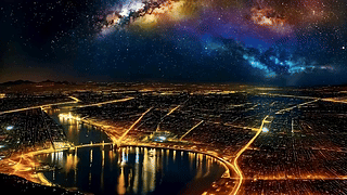 城市星光河流