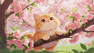 花树下的猫