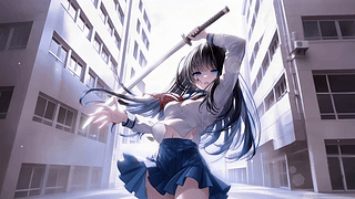 执剑Jk制服少女