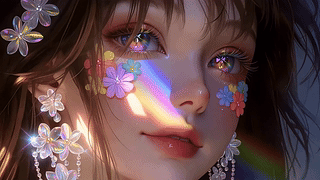 把春天与彩虹都藏进眼眸