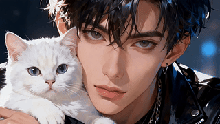 男孩与猫咪