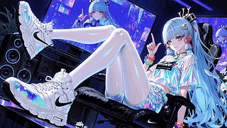 潮酷电竞炫彩少女-神里绫华