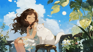 女孩和猫