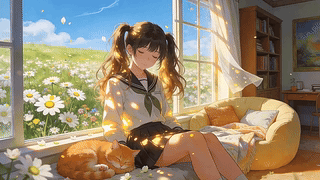 窗边打瞌睡的女孩