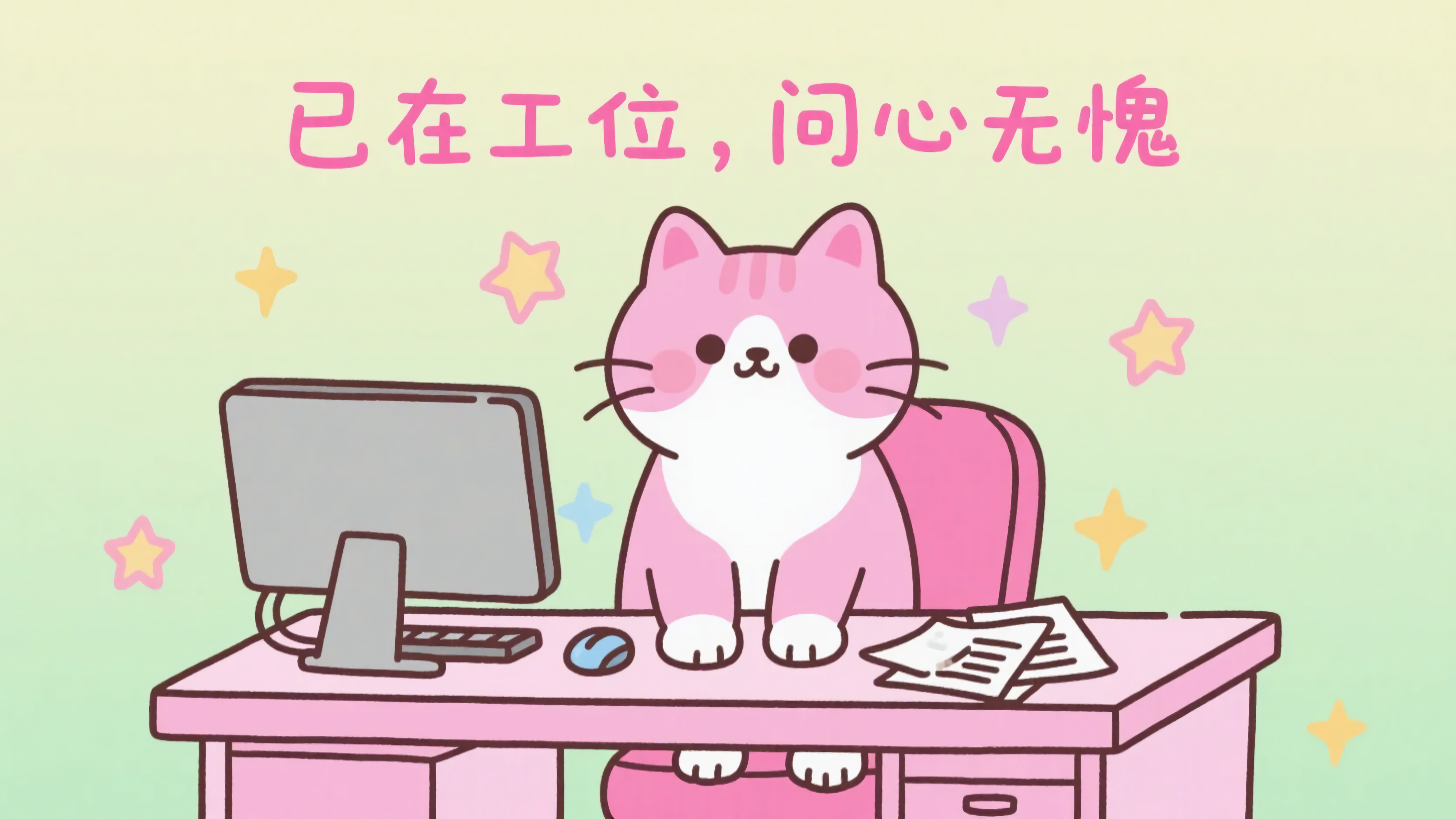猫咪已在工位问心无愧