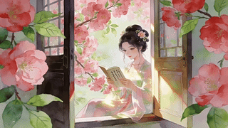 看书美女