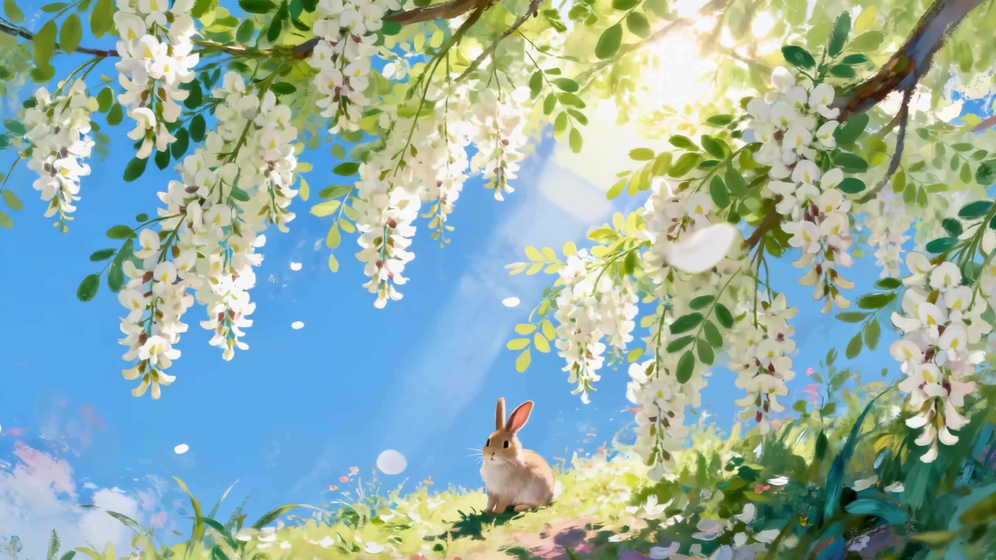 花树下的兔子