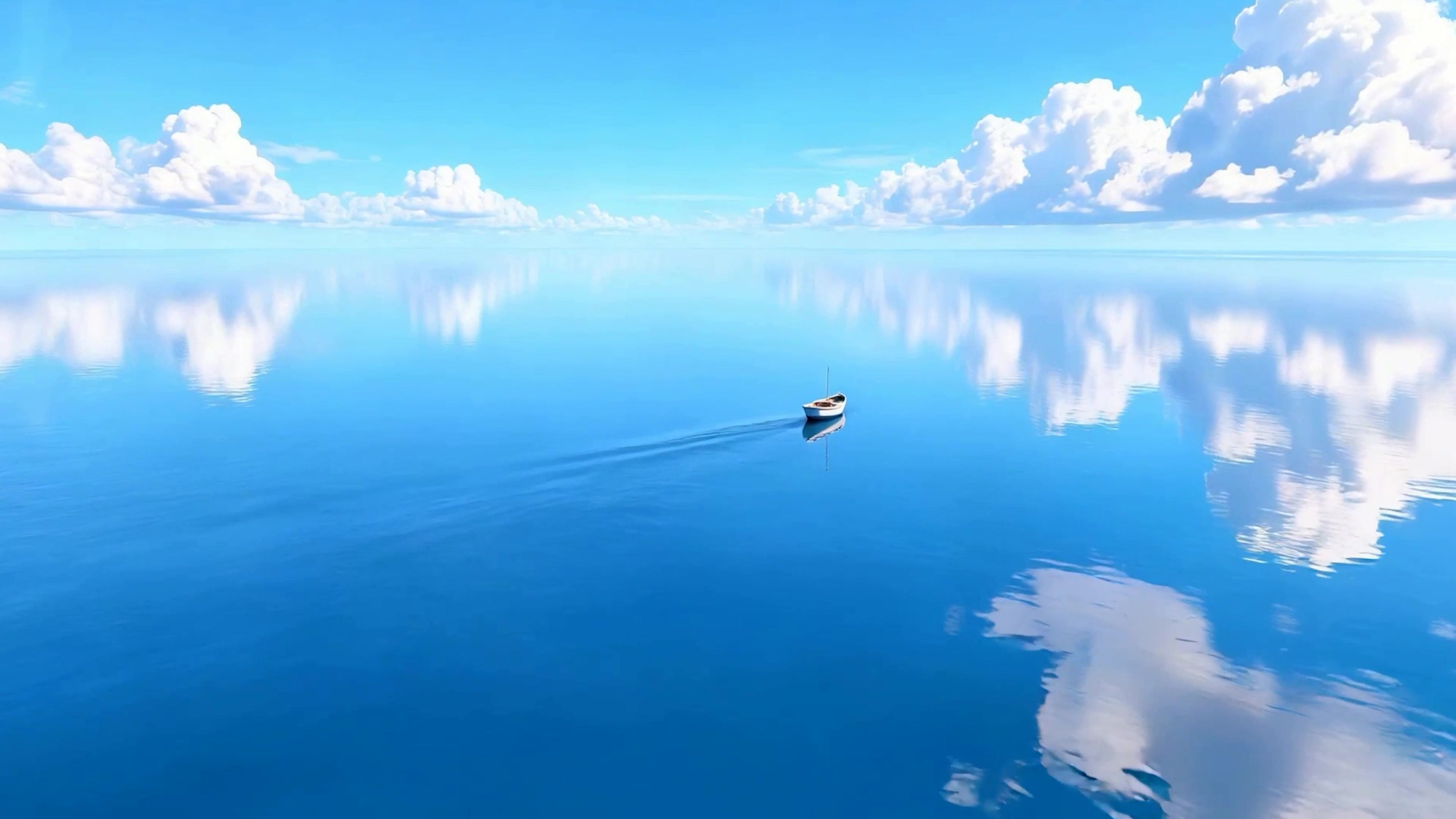 白云海景小船