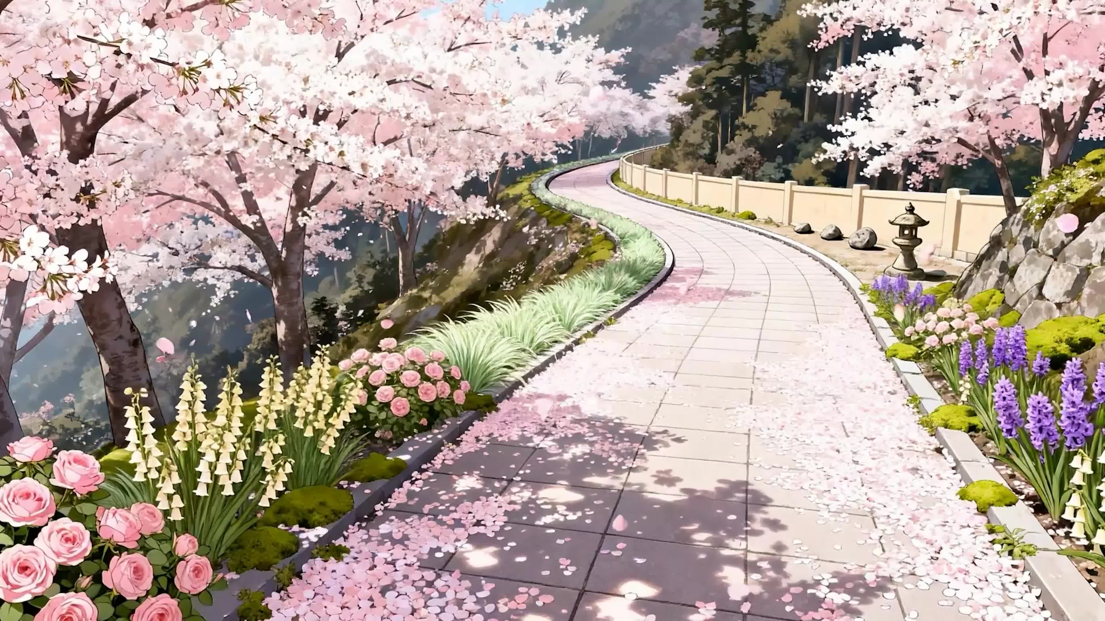 樱花树木公路