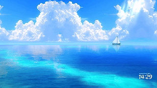 时间变化海上帆船